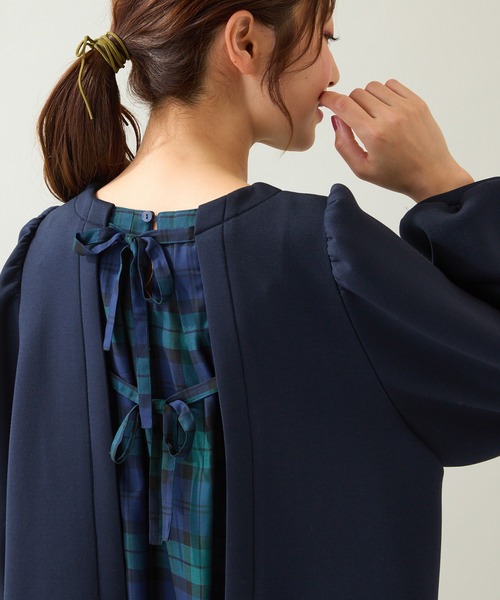 チェック切替プルオーバー（Tシャツ/カットソー）｜Rose Tiara（ローズ