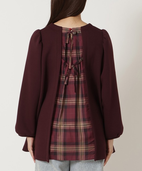 チェック切替プルオーバー（Tシャツ/カットソー）｜Rose Tiara（ローズ