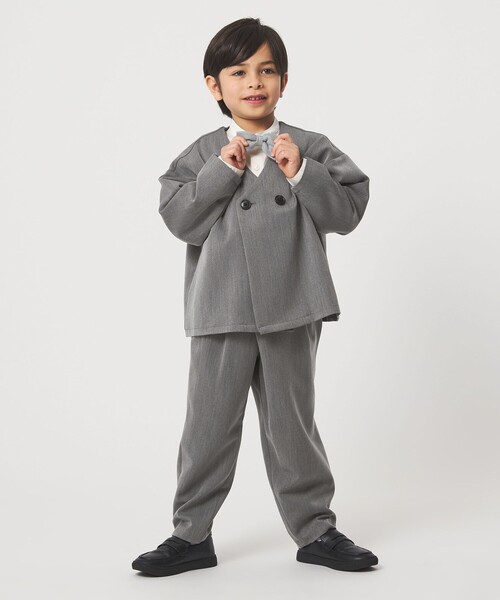 ノーカラージャケット + タックパンツ セット / キッズ 110cm-130cm