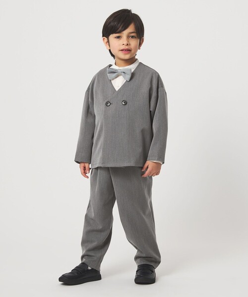 ノーカラージャケット + タックパンツ セット / キッズ 110cm-130cm