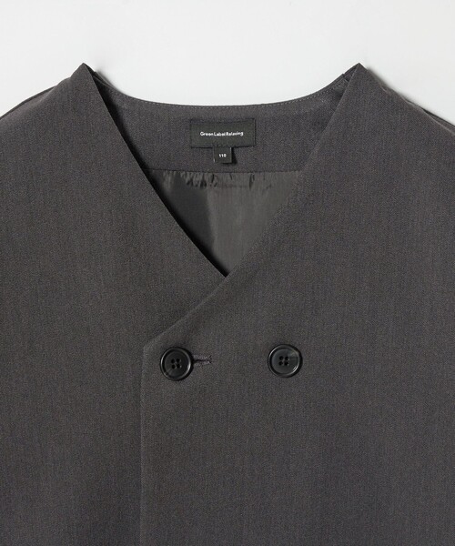 green label relaxing(グリーンレーベルリラクシング)の「ノーカラージャケット + タックパンツ セット / キッズ 110cm-130cm(スーツセット・キッズ・グレー/ダークグレー・130cm/120cm/110cm)」の11枚目の写真