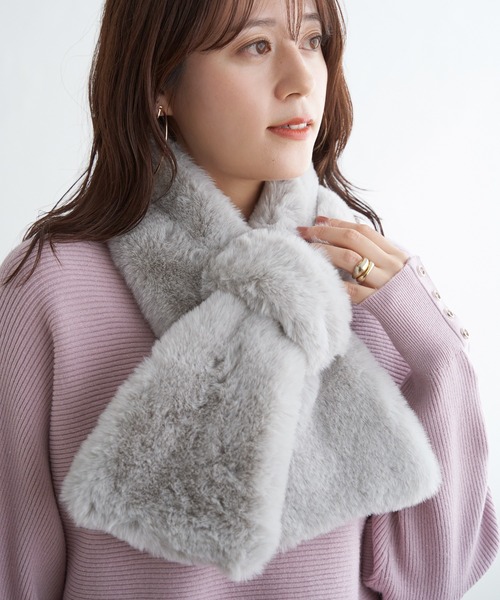 ikka(イッカ)の「エコファー差し込みマフラー(マフラー・レディース・ライトグレー/チャコール/ベージュ/モカ・FREE)」の14枚目の写真