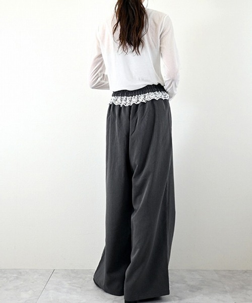 STYLEBLOCK（スタイルブロック）の「ツイルウエストレースパンツ（その他パンツ・レディース・ブラウン/ブラック/チャコールグレー・M）」の6枚目の写真