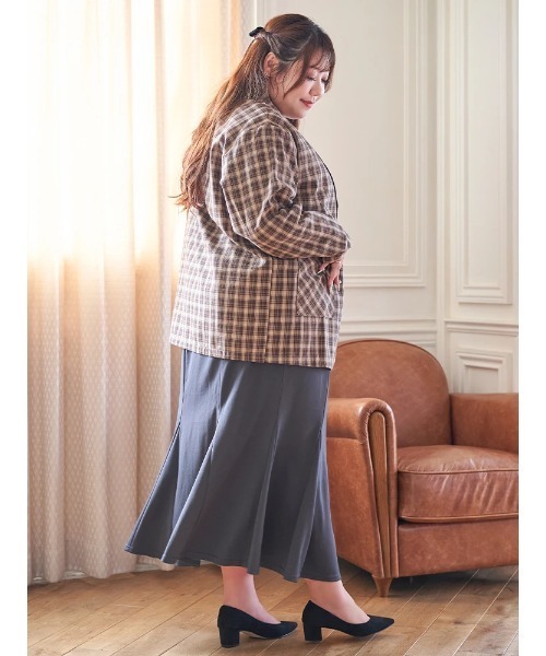 大きいサイズ】【Kannaコラボ】チェックBIGジャケット