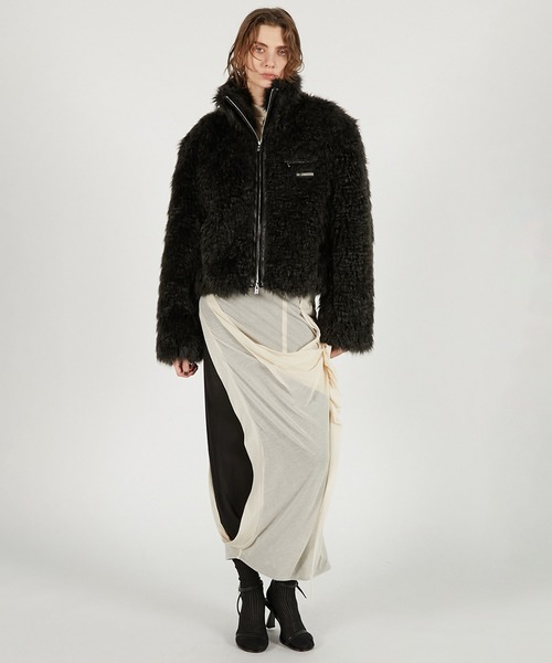 PRANK PROJECT（プランクプロジェクト）の「スタンドファーブルゾン / Stand Fur Blouson（ブルゾン・レディース・チャコールグレー/アイボリー・FREE）」の22枚目の写真