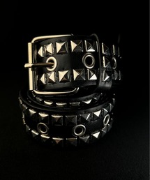 CALIFORNIA OUTFITTERS（カリフォルニア アウトフィッターズ）の「G10A13 スクエア シルバースタッズベルト ブラックPUレザー（ベルト）」