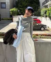 ニット/セーター（グレー/灰色系・オフショルダー）ファッション通販