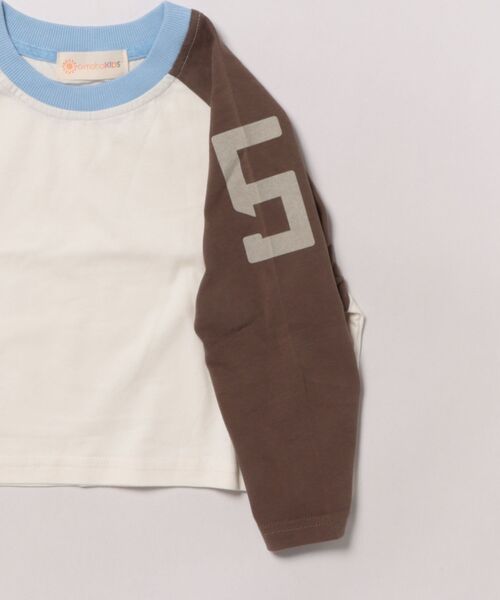 aimoha（アイモハ）の「【aimoha-KIDS-】バイカラー ラグランロンT（Tシャツ/カットソー・キッズ・ブルー/チョコ/グリーン・90/100/110/120/130）」の5枚目の写真