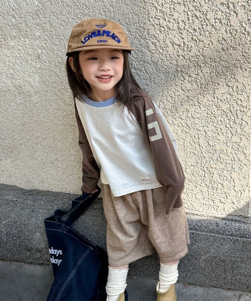aimoha（アイモハ）の「【aimoha-KIDS-】バイカラー ラグランロンT（Tシャツ/カットソー・キッズ・ブルー/チョコ/グリーン・90/100/110/120/130）」の17枚目の写真