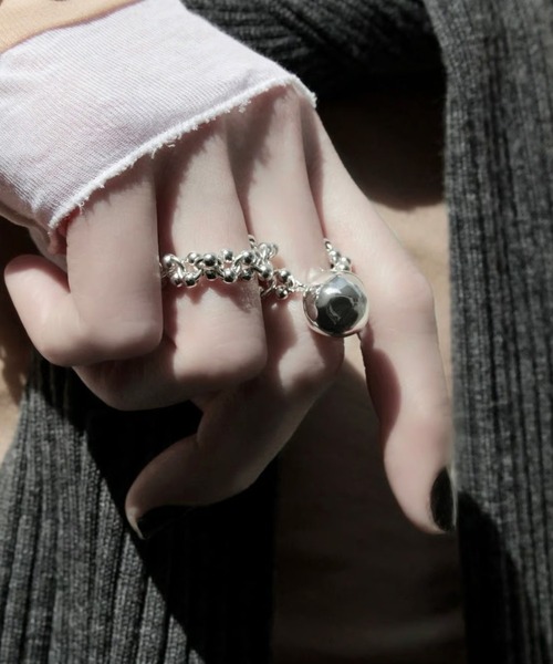 Soierie(ソワリー)の「ポム チェーン リング / Pome chain ring(リング・レディース・シルバー/シルバー×ゴールド・FREE)」の6枚目の写真
