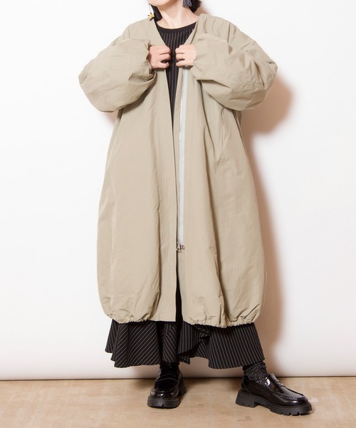 OSMOSIS（オズモーシス）の「フーデッドバルーンコート（その他アウター・レディース・ベージュ/ライトカーキ/ブラック・ONE SIZE）」の21枚目の写真