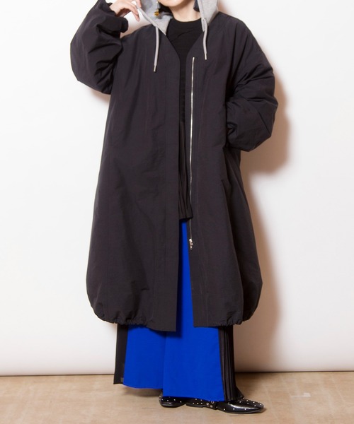 OSMOSIS（オズモーシス）の「フーデッドバルーンコート（その他アウター・レディース・ベージュ/ライトカーキ/ブラック・ONE SIZE）」の12枚目の写真