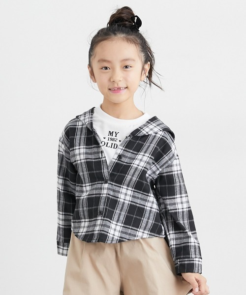 セール】チェック柄 ドッキングシャツ（シャツ/ブラウス）｜QUNTSTYLE