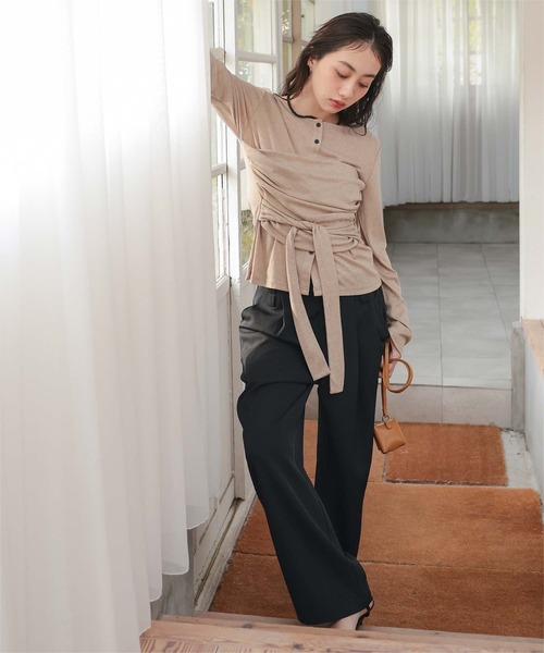 miette(ミエット)の「ローライズスラックスパンツ(その他パンツ・レディース・チャコール/グレイッシュベージュ/ブラック/オフホワイト・M/L/S)」の18枚目の写真