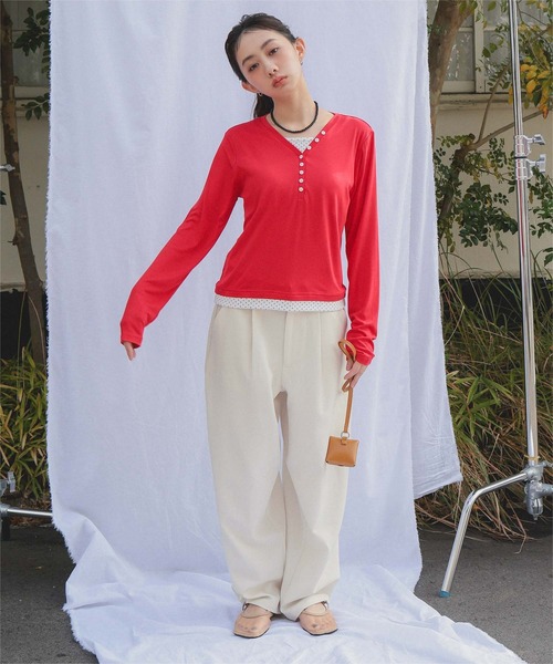 miette(ミエット)の「ローライズスラックスパンツ(その他パンツ・レディース・チャコール/グレイッシュベージュ/ブラック/オフホワイト・M/L/S)」の17枚目の写真