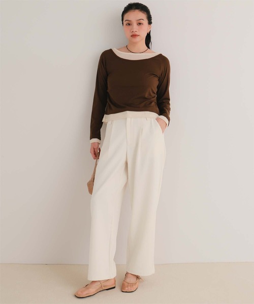 miette(ミエット)の「ローライズスラックスパンツ(その他パンツ・レディース・チャコール/グレイッシュベージュ/ブラック/オフホワイト・M/L/S)」の14枚目の写真