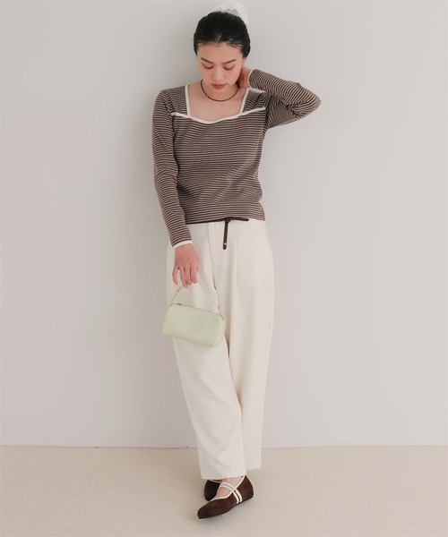 miette(ミエット)の「ローライズスラックスパンツ(その他パンツ・レディース・チャコール/グレイッシュベージュ/ブラック/オフホワイト・M/L/S)」の10枚目の写真