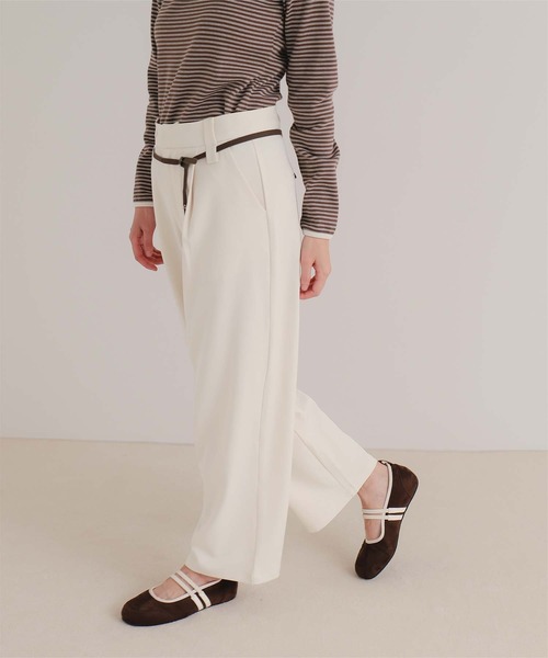 miette(ミエット)の「ローライズスラックスパンツ(その他パンツ・レディース・チャコール/グレイッシュベージュ/ブラック/オフホワイト・M/L/S)」の13枚目の写真