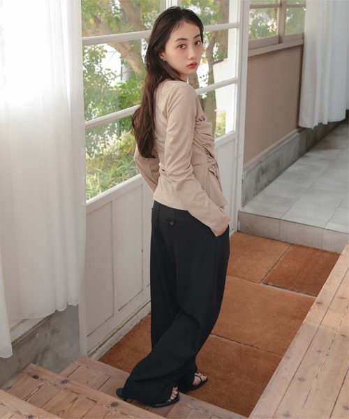 miette(ミエット)の「ローライズスラックスパンツ(その他パンツ・レディース・チャコール/グレイッシュベージュ/ブラック/オフホワイト・M/L/S)」の19枚目の写真