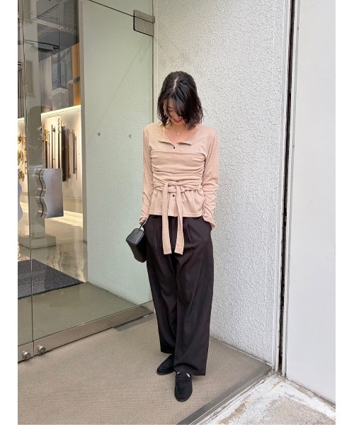 miette(ミエット)の「ローライズスラックスパンツ(その他パンツ・レディース・チャコール/グレイッシュベージュ/ブラック/オフホワイト・M/L/S)」の10枚目の写真