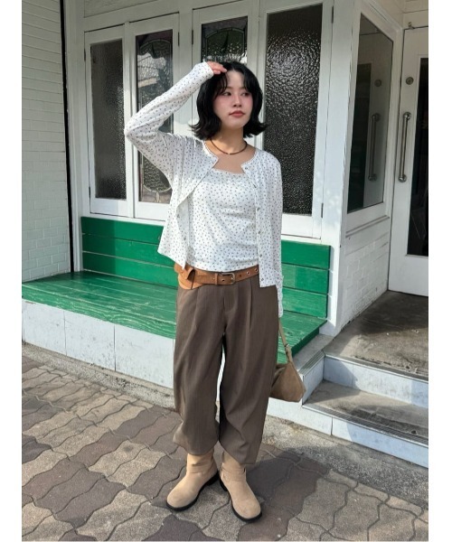 miette(ミエット)の「ローライズスラックスパンツ(その他パンツ・レディース・チャコール/グレイッシュベージュ/ブラック/オフホワイト・M/L/S)」の14枚目の写真
