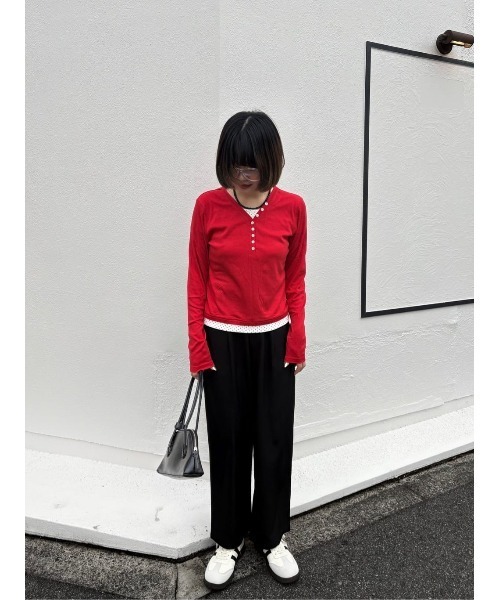 miette(ミエット)の「ローライズスラックスパンツ(その他パンツ・レディース・チャコール/グレイッシュベージュ/ブラック/オフホワイト・M/L/S)」の17枚目の写真