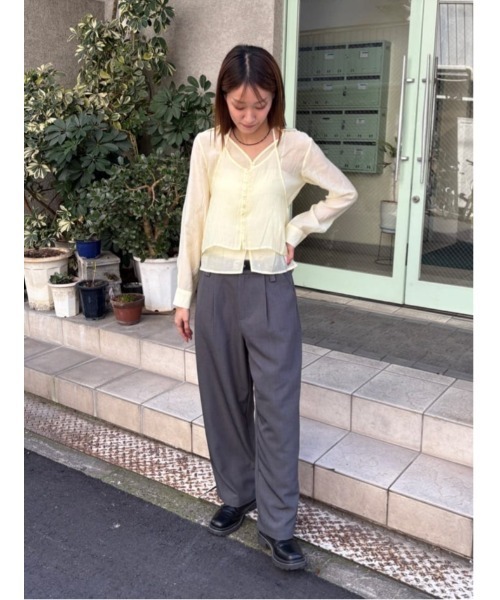 miette(ミエット)の「ローライズスラックスパンツ(その他パンツ・レディース・チャコール/グレイッシュベージュ/ブラック/オフホワイト・M/L/S)」の19枚目の写真
