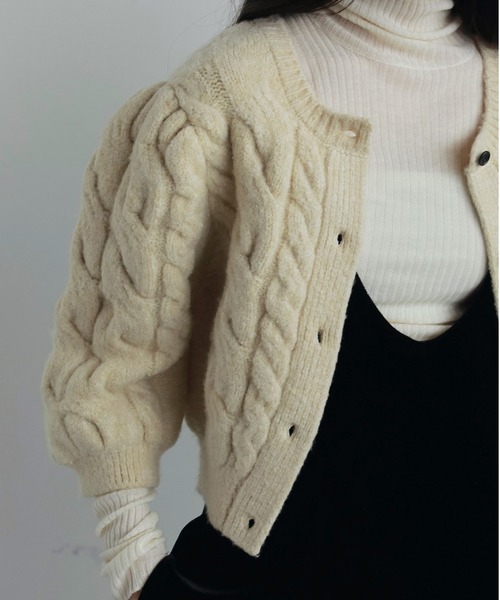 Halfsleeve Cable Cardigan（カーディガン/ボレロ）｜anuke