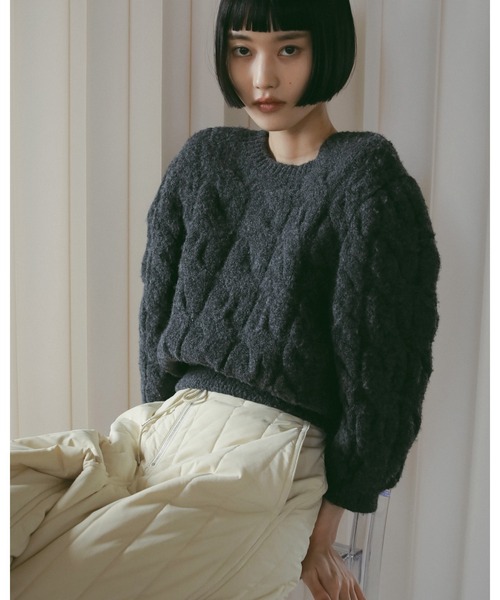 Halfsleeve Cable Cardigan（カーディガン/ボレロ）｜anuke