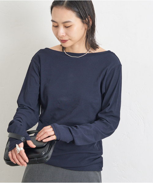 JOURNAL STANDARD(ジャーナルスタンダード)の「《追加3》シアーフライス2WAYロングスリーブ(Tシャツ/カットソー・レディース・ブラック/ブラウン/ネイビー/ホワイト・FREE)」の18枚目の写真