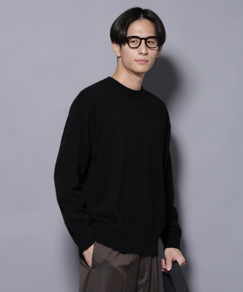 NANO universe（ナノユニバース）の「アンゴラ混ライトクルーネックニット（ニット/セーター・メンズ・ブラック/ライトピンク/サックスブルー/チャコール/モカ・L/M）」の22枚目の写真