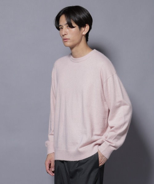 NANO universe（ナノユニバース）の「アンゴラ混ライトクルーネックニット（ニット/セーター・メンズ・ブラック/ライトピンク/サックスブルー/チャコール/モカ・L/M）」の9枚目の写真