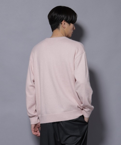 NANO universe（ナノユニバース）の「アンゴラ混ライトクルーネックニット（ニット/セーター・メンズ・ブラック/ライトピンク/サックスブルー/チャコール/モカ・L/M）」の11枚目の写真