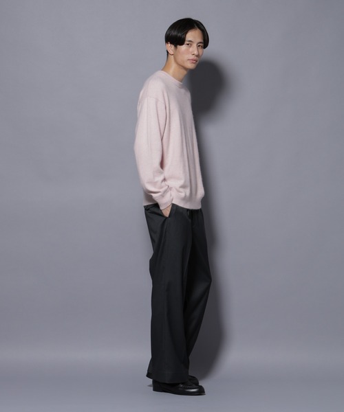 NANO universe（ナノユニバース）の「アンゴラ混ライトクルーネックニット（ニット/セーター・メンズ・ブラック/ライトピンク/サックスブルー/チャコール/モカ・L/M）」の14枚目の写真