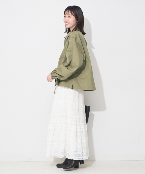 SLOBE IENA（スローブイエナ）の「ONE TEASPOON/ワンティースプーン シャツジャケット TIE WAIST COTTON SHI（ブルゾン・レディース・カーキ・FREE）」の4枚目の写真