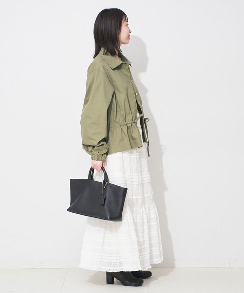 SLOBE IENA（スローブイエナ）の「ONE TEASPOON/ワンティースプーン シャツジャケット TIE WAIST COTTON SHI（ブルゾン・レディース・カーキ・FREE）」の5枚目の写真