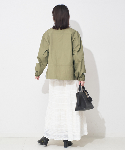 SLOBE IENA（スローブイエナ）の「ONE TEASPOON/ワンティースプーン シャツジャケット TIE WAIST COTTON SHI（ブルゾン・レディース・カーキ・FREE）」の6枚目の写真
