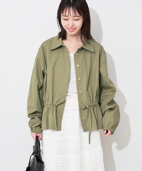 SLOBE IENA（スローブイエナ）の「ONE TEASPOON/ワンティースプーン シャツジャケット TIE WAIST COTTON SHI（ブルゾン・レディース・カーキ・FREE）」の7枚目の写真
