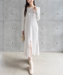 CLEAR BASIC | オフショル風ニットワンピース[大人 フェミニン 上品]≪AW新作≫(ワンピース)
