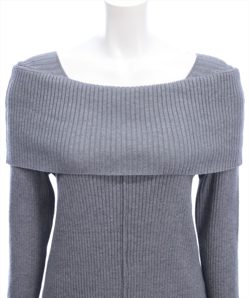 CLEAR BASIC（クリアベーシック）の「オフショル風ニットワンピース[大人 フェミニン 上品]≪AW新作≫（ワンピース・レディース・アイボリー/グレイッシュベージュ/杢グレー・F）」の11枚目の写真
