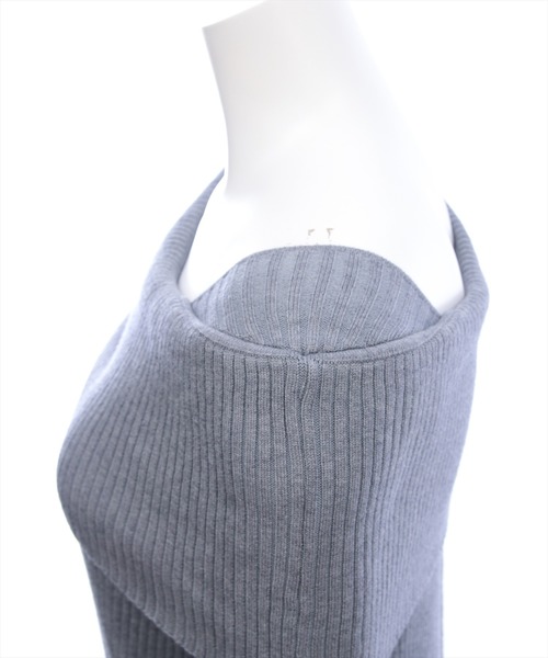 CLEAR BASIC（クリアベーシック）の「オフショル風ニットワンピース[大人 フェミニン 上品]≪AW新作≫（ワンピース・レディース・アイボリー/グレイッシュベージュ/杢グレー・F）」の12枚目の写真