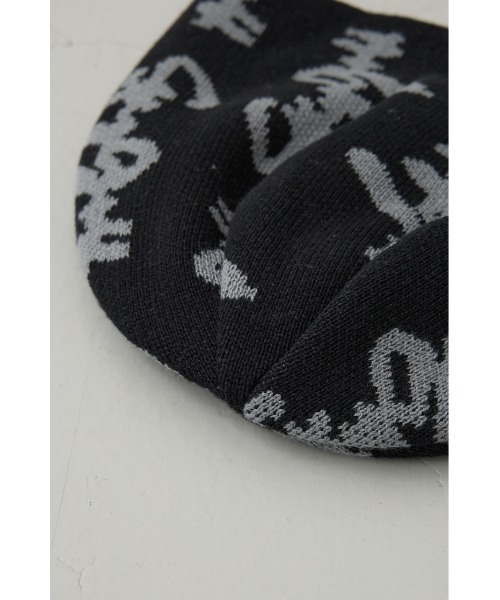 AZUL by moussy(アズールバイマウジー)の「総ロゴニット帽(ニットキャップ/ビーニー・メンズ・グレー/ブラック・FREE)」の8枚目の写真