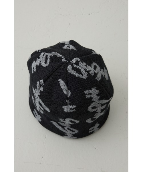 AZUL by moussy(アズールバイマウジー)の「総ロゴニット帽(ニットキャップ/ビーニー・メンズ・グレー/ブラック・FREE)」の10枚目の写真