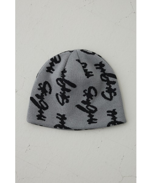 AZUL by moussy(アズールバイマウジー)の「総ロゴニット帽(ニットキャップ/ビーニー・メンズ・グレー/ブラック・FREE)」の13枚目の写真