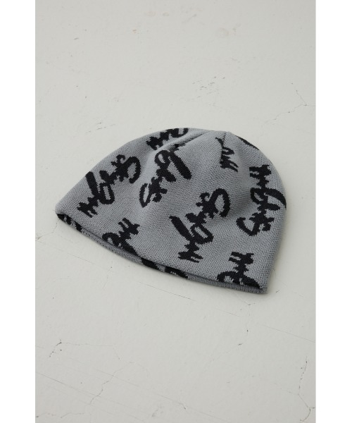AZUL by moussy(アズールバイマウジー)の「総ロゴニット帽(ニットキャップ/ビーニー・メンズ・グレー/ブラック・FREE)」の15枚目の写真