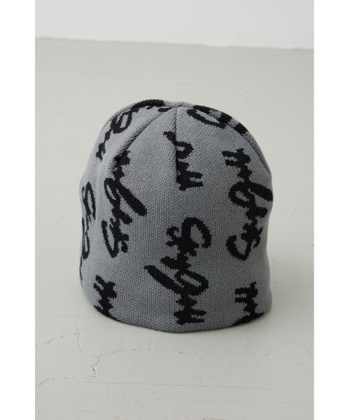 AZUL by moussy(アズールバイマウジー)の「総ロゴニット帽(ニットキャップ/ビーニー・メンズ・グレー/ブラック・FREE)」の17枚目の写真
