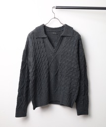 Bling Leads（ブリングリーズ）の「【RES】【Bling leads】ケーブルスキッパーニット（ニット/セーター・メンズ）」