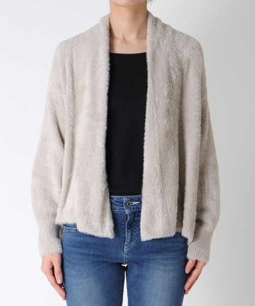 Jines（ジネス）の「フェザー調カーディガン（カーディガン/ボレロ・レディース・ブラウン/グレー・38）」の9枚目の写真