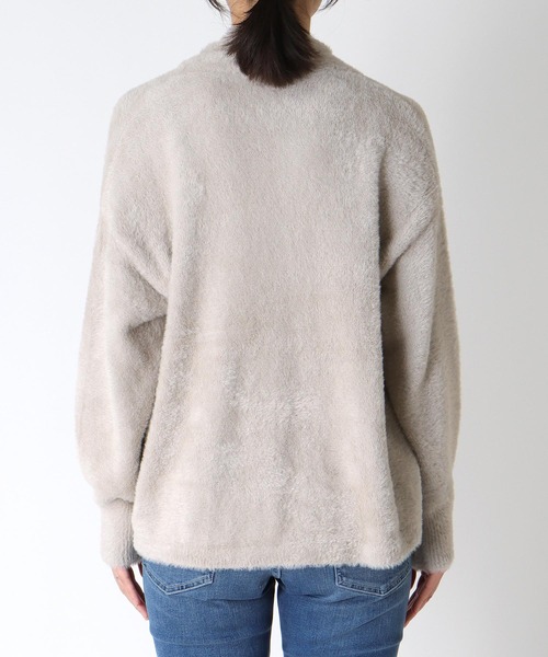 Jines（ジネス）の「フェザー調カーディガン（カーディガン/ボレロ・レディース・ブラウン/グレー・38）」の7枚目の写真