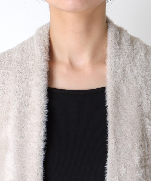 Jines（ジネス）の「フェザー調カーディガン（カーディガン/ボレロ・レディース・ブラウン/グレー・38）」の6枚目の写真